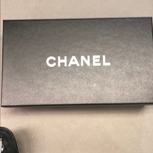 Chanel, Black, Size 7.5 sling backs kitten heels